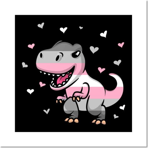 Demigirl Pride Flag Funny Dinosaur Demigirl Flag - Demigirl Pride ...