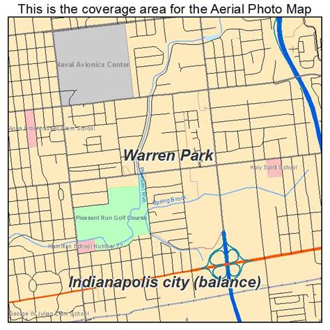 Aerial Photography Map of Warren Park, IN Indiana