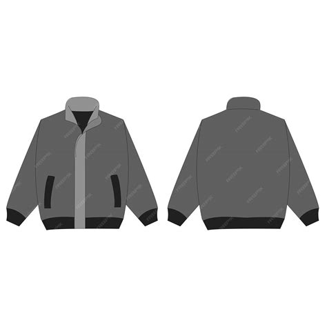 Premium Vector | Blank vector mockup jacket in front and back view isolated on white background ...