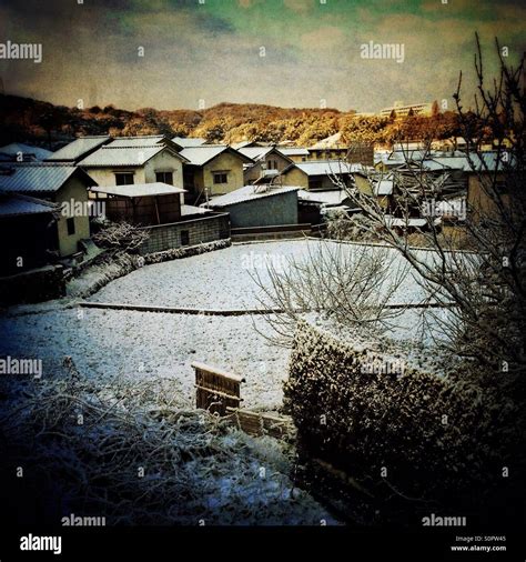 Snowy Japanese village Stock Photo - Alamy