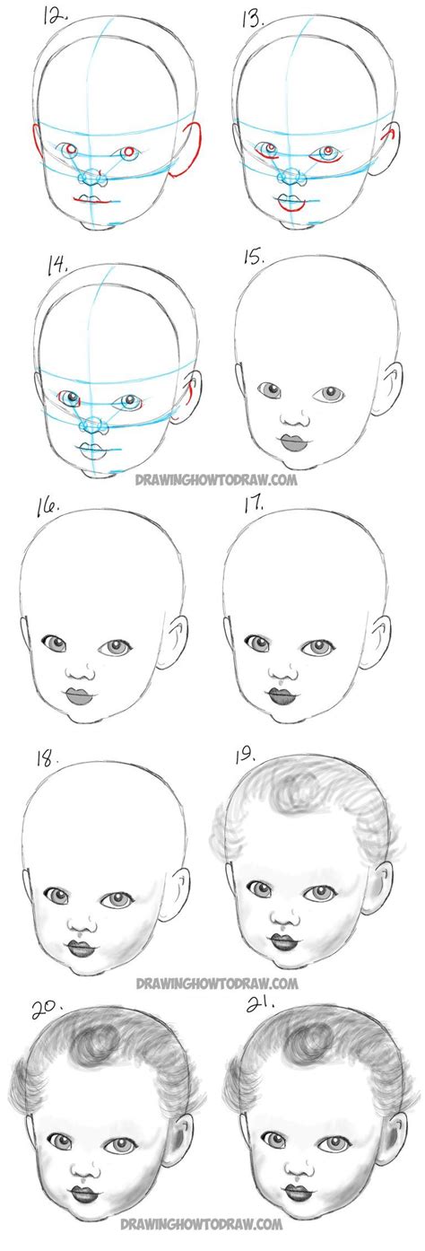 How to Draw a Baby's Face : Drawing Infant Faces with Step by Step Drawing Tutorial - How to ...