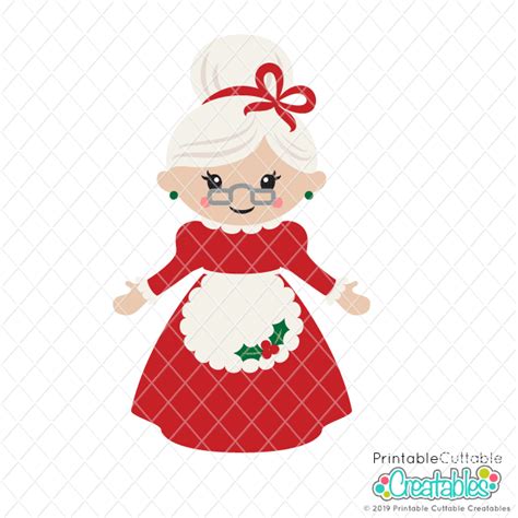 Materials Embellishments Mrs Claus Clipart Mrs Claus Face Svg Cute Mrs ...