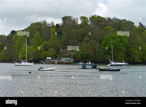 The Greenway ferry pier on the River Dart estuary at Dittisham, Devon ...