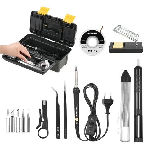 14 in 1 Electric Iron Kit Temperature Adjustable Soldering Iron ...