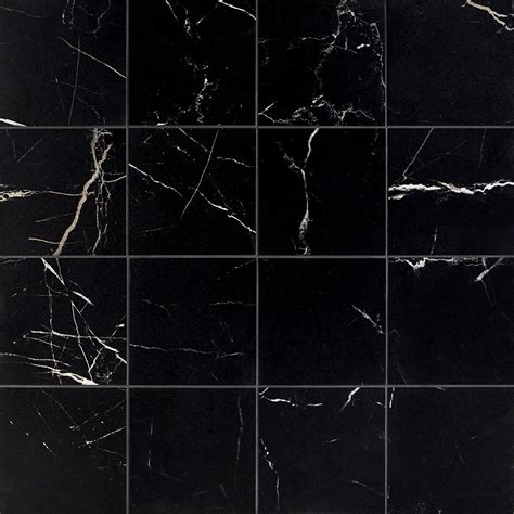 Marble Tech Port Laurent 6x6 Matte Nero Marquina Look Porcelain Tile | Porcelain flooring, Black ...