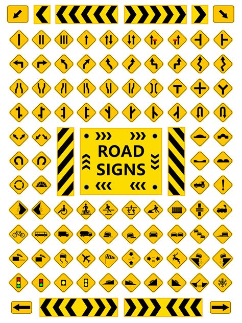 Traffic and road signs. Vector illustration. 19465436 Vector Art at Vecteezy