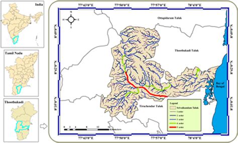 Location and stream order flow map of the Thamirabarani river basin in... | Download Scientific ...