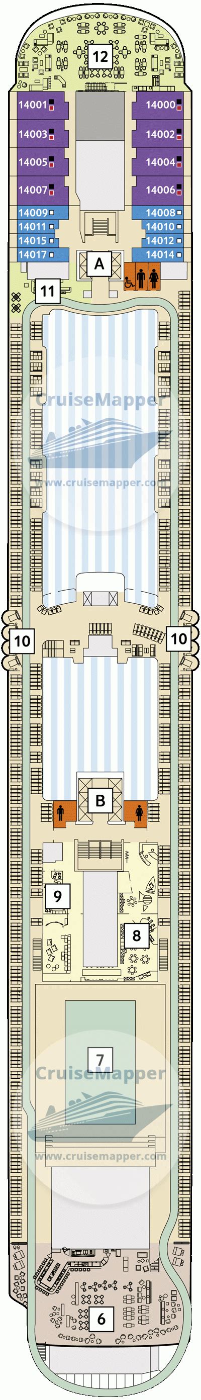 Mein Schiff 2 deck 14 plan | CruiseMapper