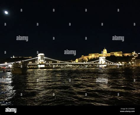 Bridge in Budapest at night Stock Photo - Alamy