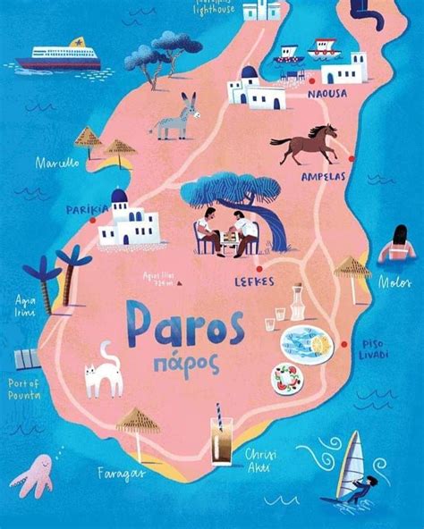 Paros 💕 | Paros greece, Illustrated map, Paros