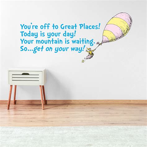 Dr Seuss Oh the Places You'll Go Balloon Quote Wall | Etsy