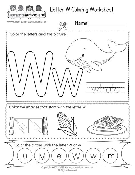 Letter W Coloring Worksheet - Free Printable, Digital, & PDF