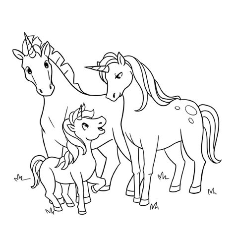 Unicorn Family Coloring Pages & coloring book.