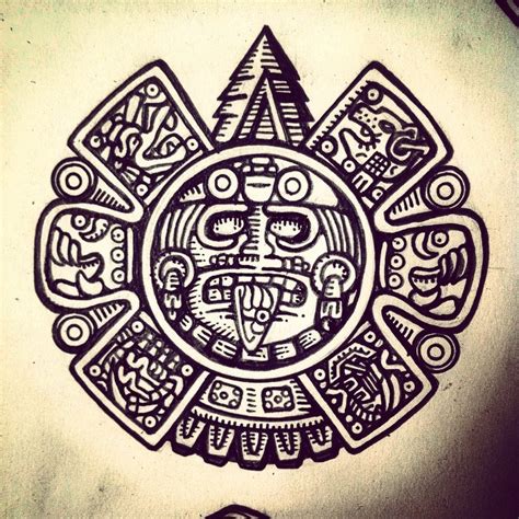 Aztec Sun Drawings