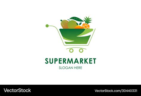 Supermarket logo template design Royalty Free Vector Image