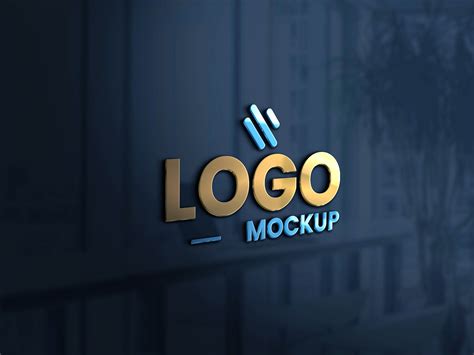 3D Logo Mockup on Glass Wall – GraphicsFamily