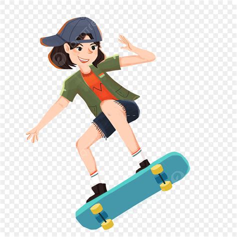 Skateboarding Girl, Chic, Hat, Superb PNG Transparent Clipart Image and ...