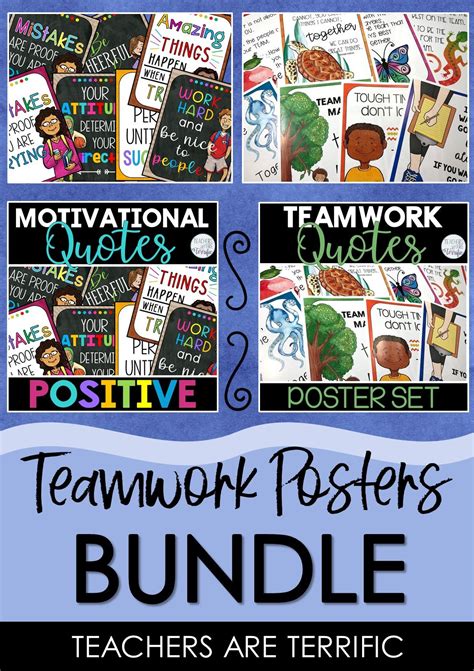 Teamwork Quotes Poster Bundles Classroom Décor Bulletin Board | Quote ...