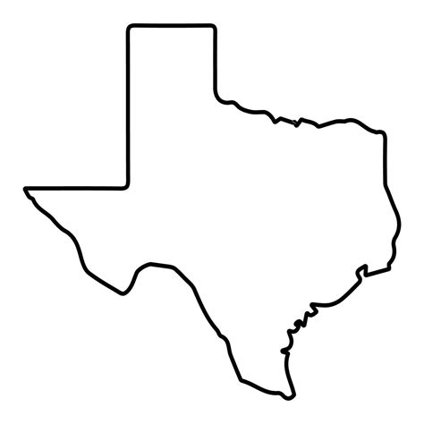 Texas state border, USA Texas border contours, geographic map 37367793 Vector Art at Vecteezy