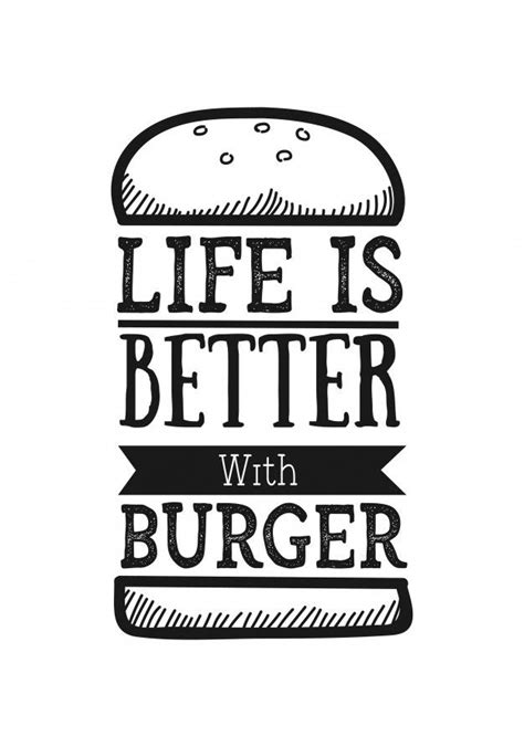 Burger lettering quote with sketches Pre... | Premium Vector #Freepik # ...