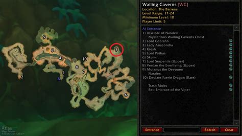 Wow Classic Wailing Caverns Map - H0dgehe