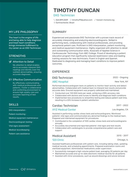 3 EKG Technician Resume Examples & How-To Guide for 2024