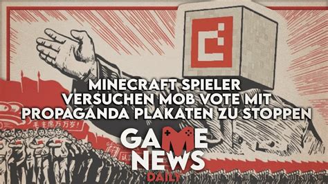 Daily GameNews: MINECRAFT Spieler versuchen MOB VOTE mit Propaganda Plakaten zu stoppen - YouTube