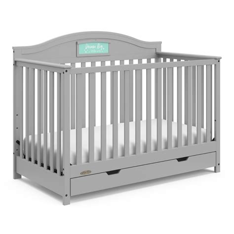 Graco Story 5-in-1 Convertible Baby Crib with Drawer, Pebble Gray ...