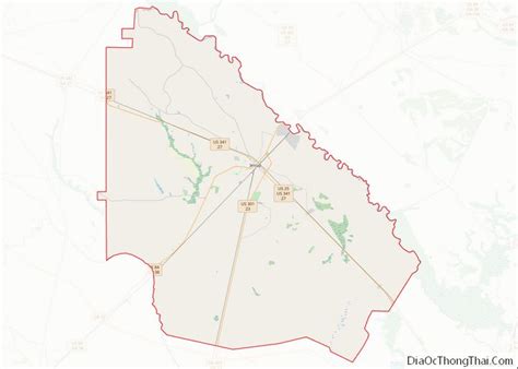 Map of Wayne County, Georgia - Thong Thai Real