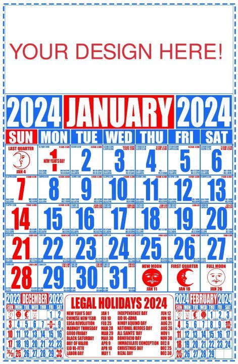 2024 CALENDAR (10 pcs.) WITH HIGH TIDE LOW TIDE PERSONALIZED | Lazada PH