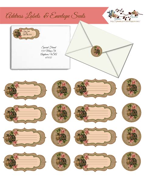 glenda's World : Cute Kitten Return Address Labels & Matching Envelope Seals