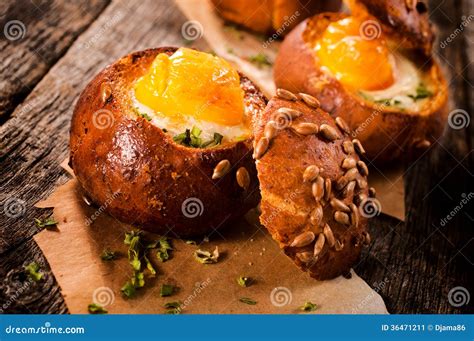 Egg in bun stock image. Image of wooden, stuffed, hors - 36471211