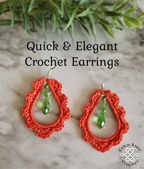 Crochet Earrings - Quick & Elegant - FREE pattern -Celtic Knot Crochet