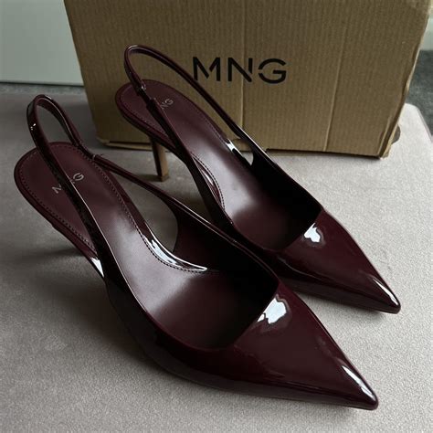 Mango cherry red heels!! My actual favourite heels,... - Depop