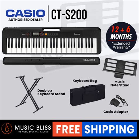 Casio CT-S200 61-Keys Casiotone Keyboard with FREE Keyboard Stand and ...