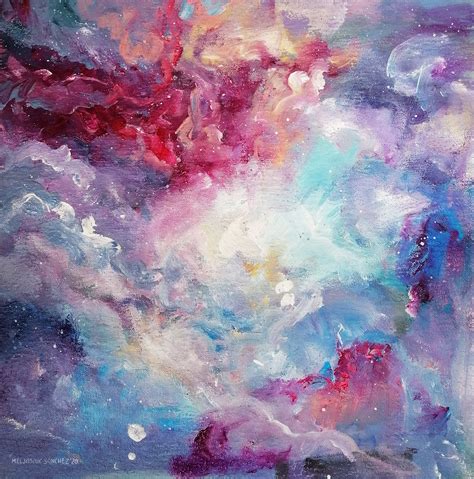 Purple Nebula Large Abstract Painting / Blue Pink Purple & - Etsy