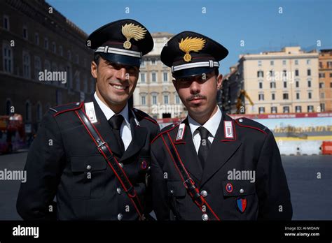 head and shoulders of Two Arma Dei Carabinieri Italian police Stock ...