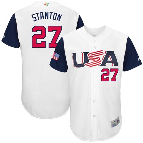 Majestic Giancarlo Stanton USA Baseball White 2017 World Baseball ...