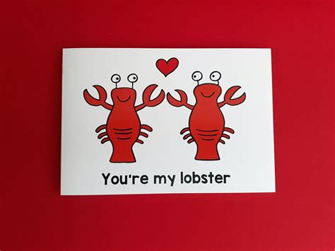 Lobster love card - Anniversary card - You're my lobster - Funny Valentine's card - Love card ...