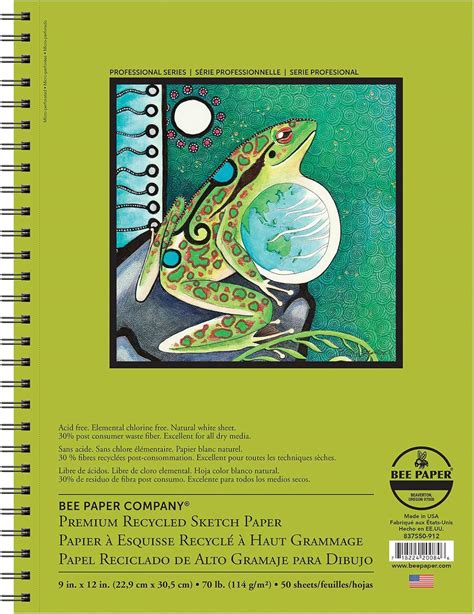 Amazon.com: Bee Paper Recycled Sketch Pad, 9-Inch by 12-Inch (837S50-912) : Arts, Crafts & Sewing