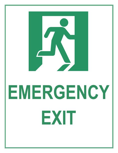 Emergency Exit Sign - Free Printable Exit Signs - Free Printable