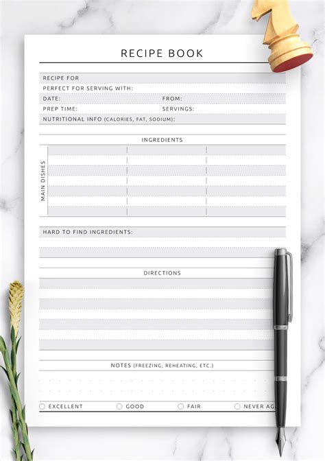 Download Printable Recipe Book Template Detailed - Original Style PDF