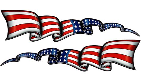 Waving American Flag Stripes Pairs | Nostalgia Decals Vinyl Auto Stickers – Nostalgia Decals Online