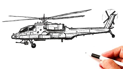 Apache Helicopter Drawing