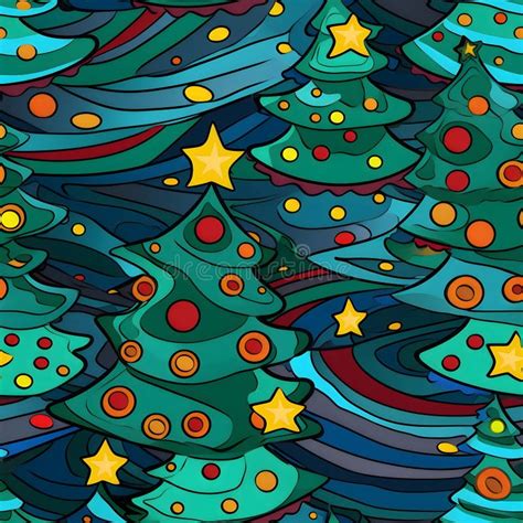 Christmas Trees with Stars As Abstract Background, Wallpaper, Banner, Texture Design with ...