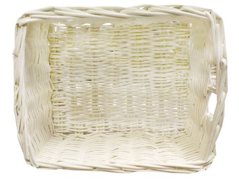 a white wicker basket on a white background