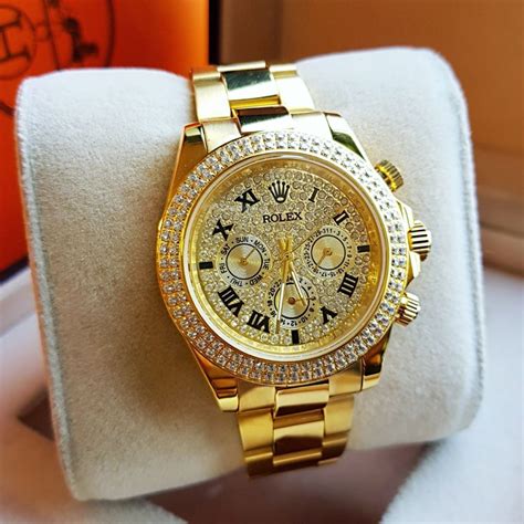 Luxury(Premium) Analog ROLEX GOLDEN DAIMOND WRIST WATCH, For Personal Use, Model: FULL DIAMOND ...