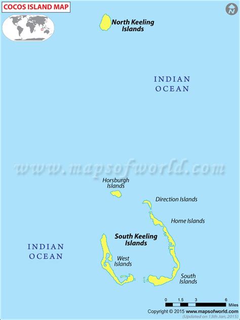 Cocos (Keeling) Islands Map, Map of Cocos Islands