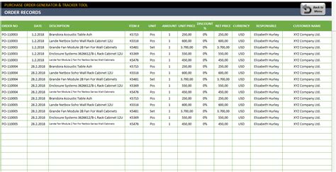 Purchase Order Tracking Spreadsheet — db-excel.com