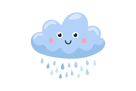 Weather Emoticon Flat Icon. Cartoon Rain Graphic by pch.vector · Creative Fabrica